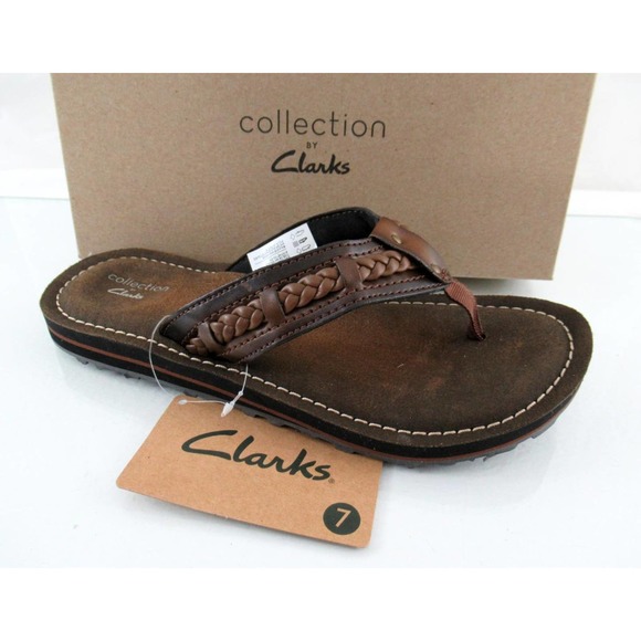 Clarks Shoes - Women's Collection by Clarks Fenner Nerice Flip Flop Honey Comfort Brown Size 7